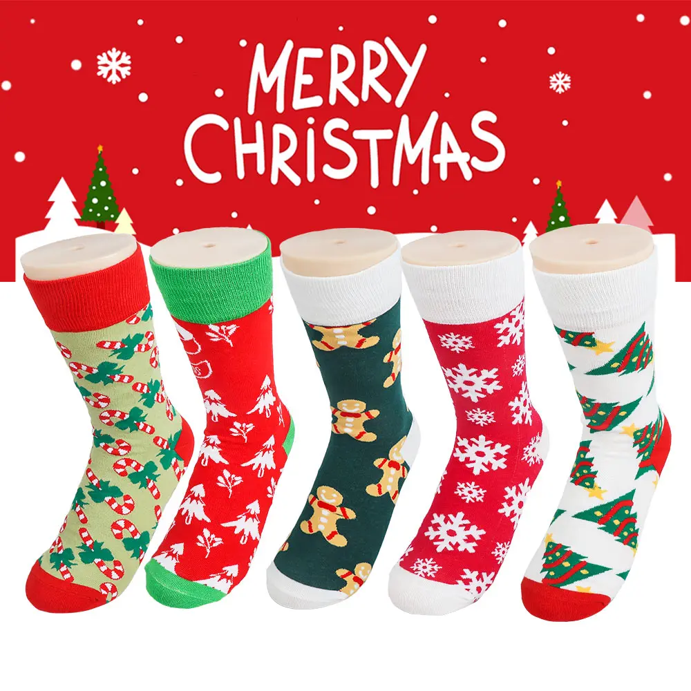 

Fashion Cotton Cartoon Unisex Funny Socks Lovely Crutch Snowflake Xmas Tree Warm Casual Christmas Socks Personality Accessories
