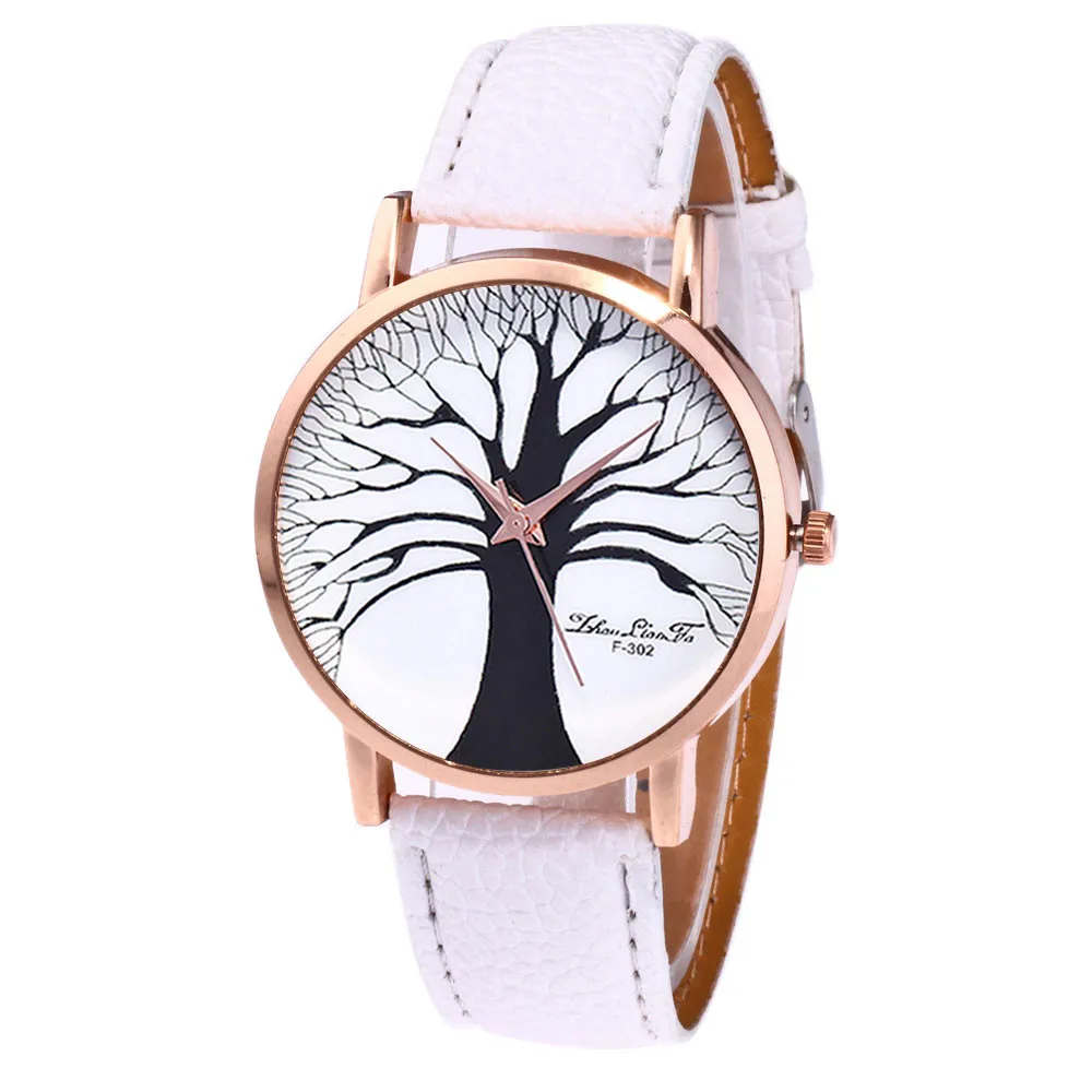 Casual Trees pattern Dial watches Women Classic Quartz Leather Band Analog Quartz Round Wrist Watch Ladies Fashion Clock Casual Trees pattern Dial watches Women Classic Quartz Leather Band Analog Quartz Round Wrist Watch Ladies Fashion Clock