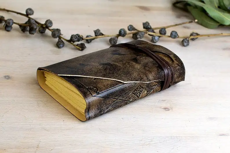 

Leather journal sketchbook notebook diary Personalized Brown Leather Notebook Text Writing Journal A6 Notebook