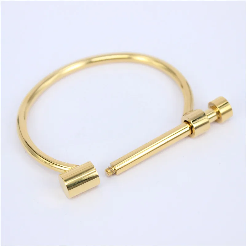 Fashion Shackle Screw Bracelet 18K Gold Plated Bangle Stainless Steel