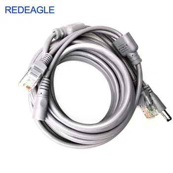 Картинка REDEAGLE 5 м/10 м/20 м/30 м расширение видеонаблюдения кабель Ethernet RJ45 + питание от напряжения постоянного тока 12 V CCTV сеть Lan кабель для IP Камера NVR CCTV С...
