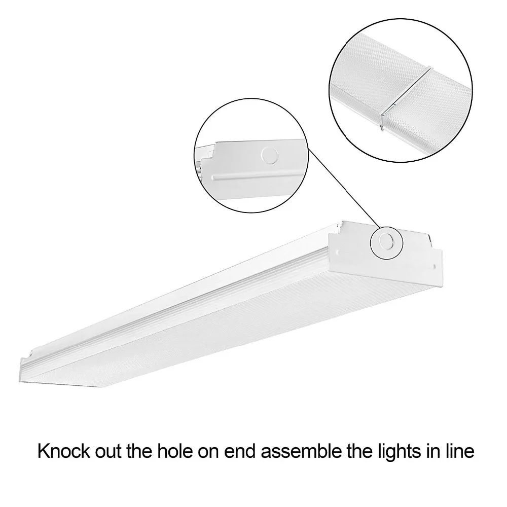 AntLux 4FT LED Strip Wraparound Shop Lights Ceiling Lighting Fluorescent Tube Replacement Neutral White Balcony Home Light 40W (8)