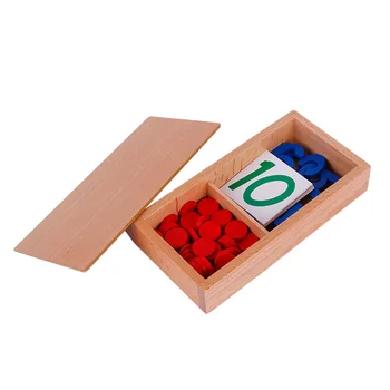 

1 Set Teaching Aid Wooden Chips Boxed Portable Education Toy for Kids