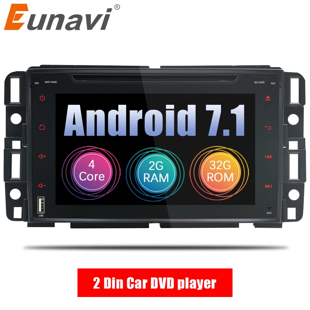 

Eunavi 7'' 2 Din Android 8.1 Car DVD player Radio Stereo GPS for GMC Yukon Tahoe Acadia Chevrolet Tahoe Suburban Buick 2007-2012
