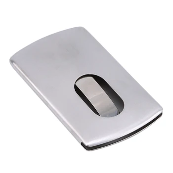 

Billfold Clamp Carteras Business Card Holder Strainless Steel Card Holders Case Clips Silver ID Cards Wallet