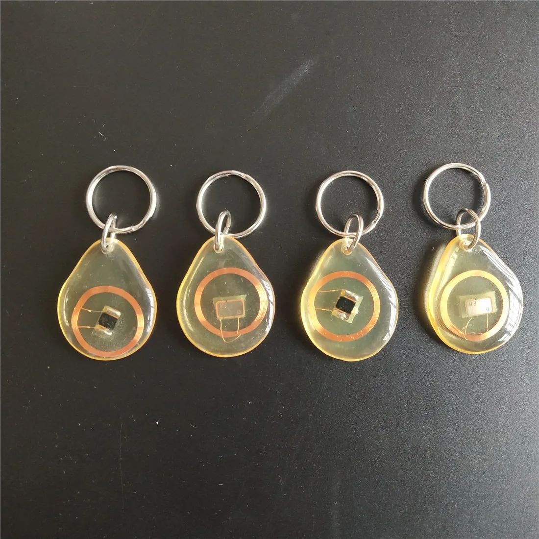 

13.56MHZ MF 1K S50 FM11RF08 F08 NFC Transparent Trops of Glue Card RFID Key Tag Key Ring - 20PCS