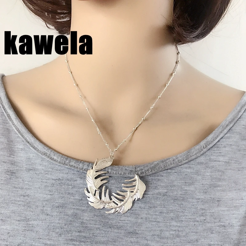 New Feather Pendant Charm Necklace Simple Jewelry Gifts | Украшения и аксессуары