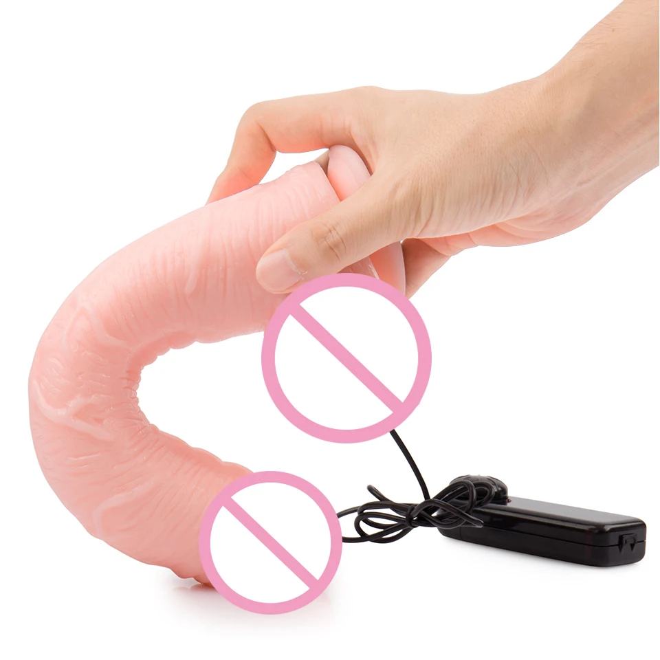 Adult Powerful Vibrating Big Dildo Realistic Soft Silicone Dildo Vibrator Strap on Penis Large Dick Intimate Sex Toys for Woman
