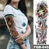 Grand bras manches tatouage vague japonaise imperméable temporaire tatouage autocollant Lily paon hommes plein tigre renard Tatoo Body Art femmes ► Photo 2/6