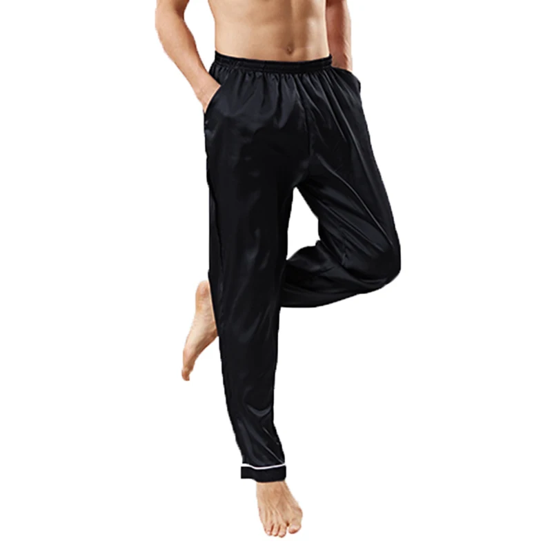 INCERUN 2019 шелк атлас мужские брюки пижамы, одежда для отдыха эластичная талия Свободные 3XL пижамы сна Штаны мешковатые белье, пижамы