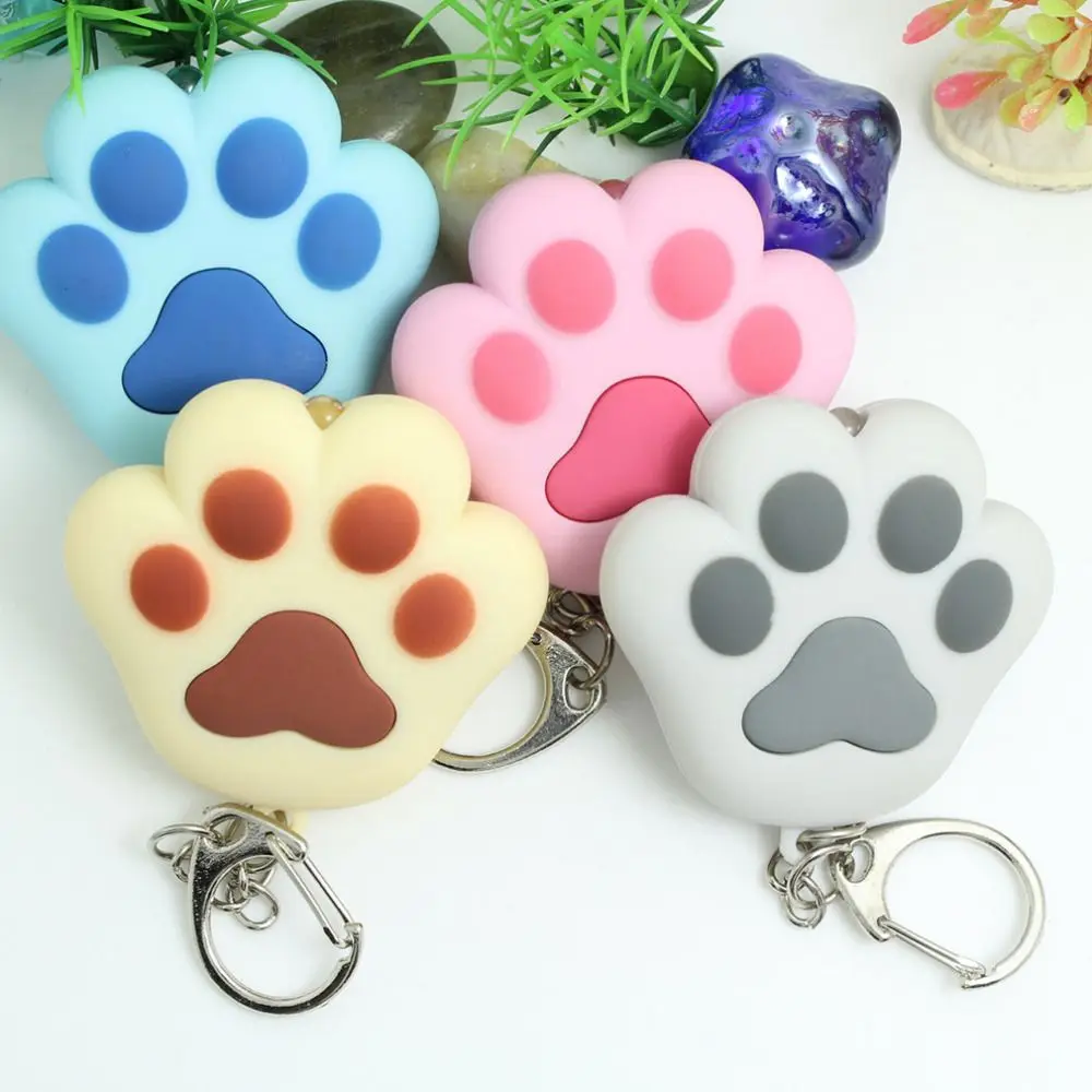 New Arrive Lovely Cat Claw Keychain Cool LED lights Key Ring Pendant