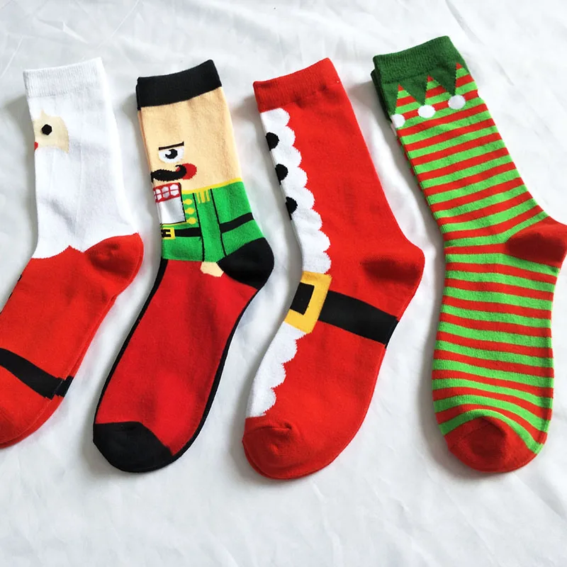 Зимние носки высокого качества в рождественском стиле для мужчин, носки из чесаного хлопка в стиле хип-хоп, Meias, мужские забавные носки под платье, Calcetines