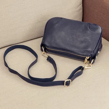 

Casual Flap Genuine Leather Soft Top Leather Solid Color Zipper Shoulder Bags Handbag Women Shoulder Crossbody Bag Birthday Gift