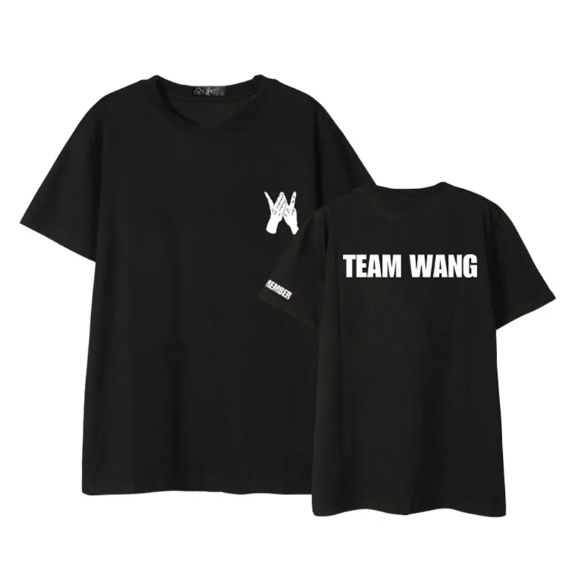 

Got7 Peripheral team wang wangjiaer same paragraph short-sleeved t-shirt male and female couples half-sleeved bottoming shirt