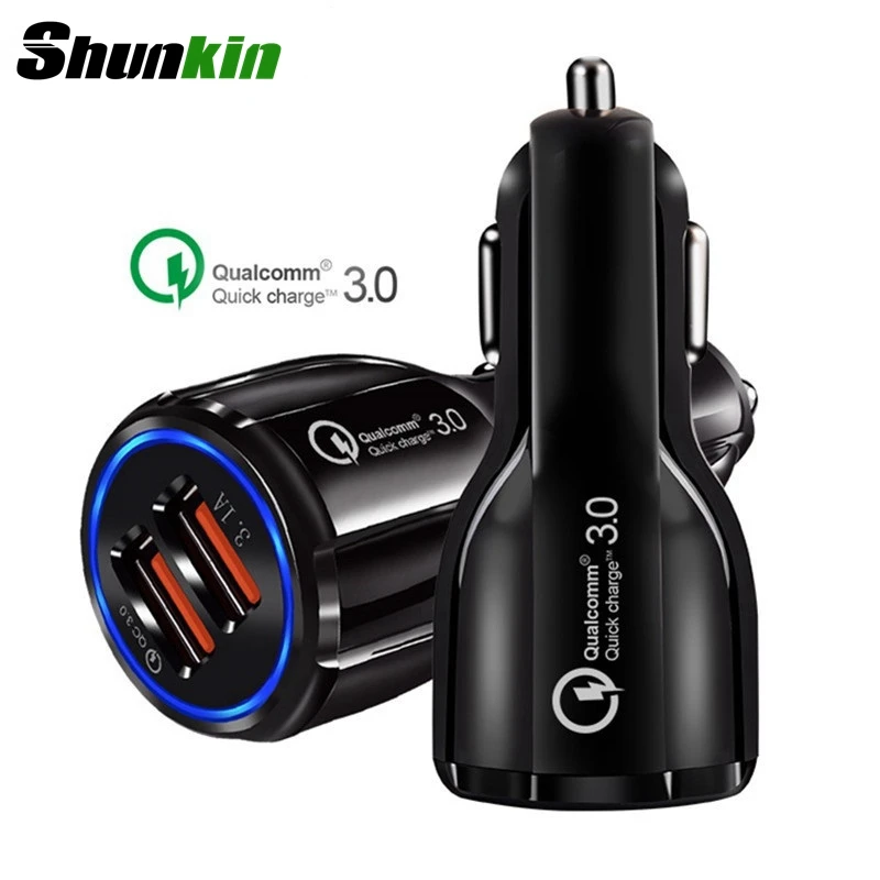 Shunkin Quick Charg3.0 Dual USB Car Charger Mobile Phone Car charger