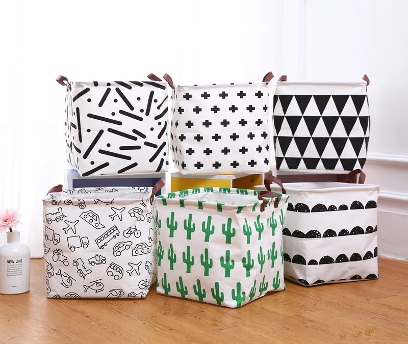 

Explosion Canvas Square Folding Laundry Storage Barrel Barrel Toy Storage Bag Cotton Wash Dirty Clothes Large Organizer Basket