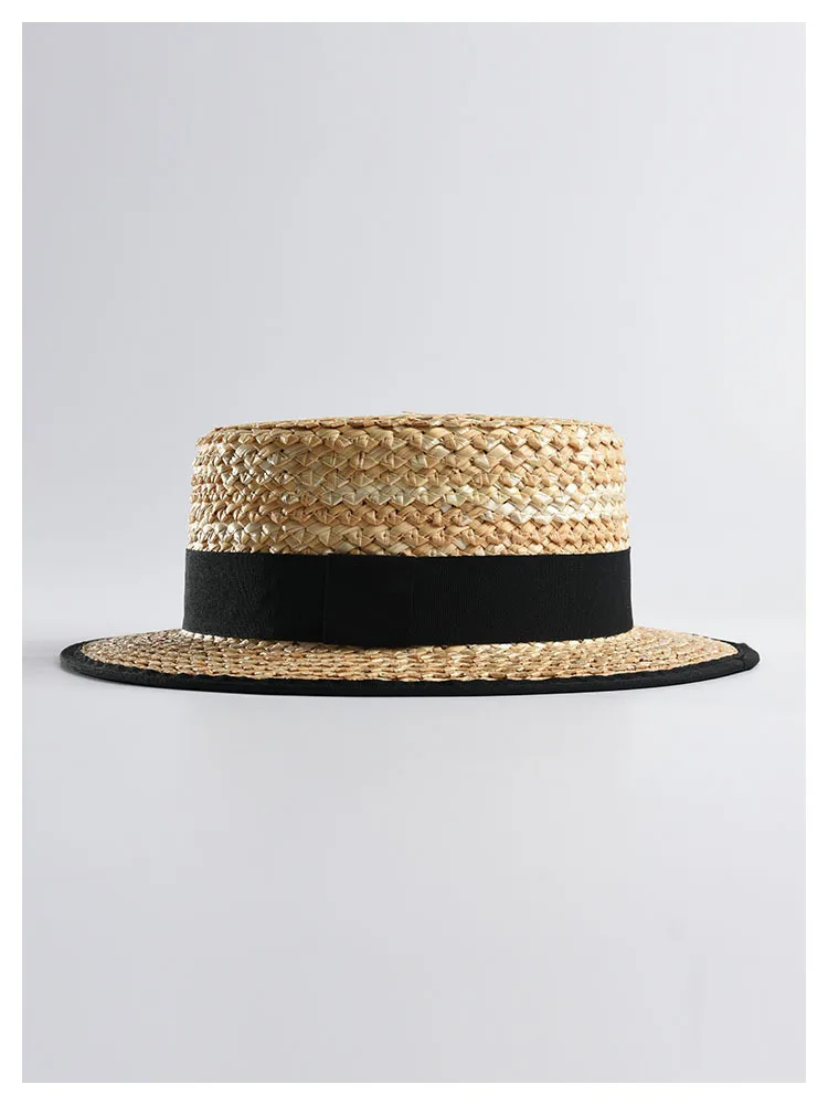 USPOP Весна новая шляпа из натуральной соломы летняя плоская шляпа от солнца Женская пляжная шляпа соломенная фетровая шляпа