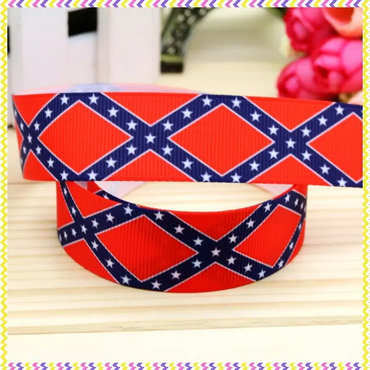 

DHK 7/8'' 5yards flag printed grosgrain ribbon headwear hair bow diy party decoration OEM Wholesale 22mm C1011