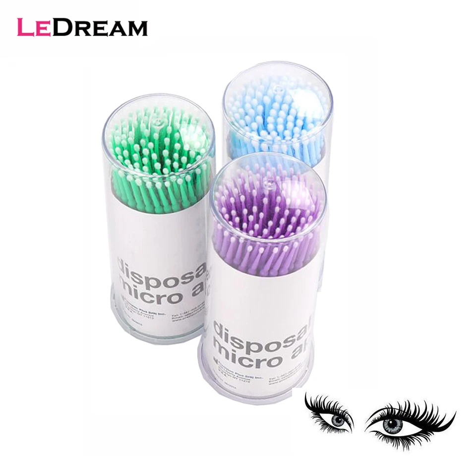 

100pcs/lot S M L Size Disposable Cotton Soft Swab Eyelash Extension Microbrush Applicators Individual Mascara Micro Brush Stick