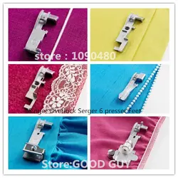 Певица оверлок Serger 6 прижимные лапки для 14CG754 14SH654 14U555 14U557 Consew 14TU 14hd854 14sh754 оверлок machiner футов