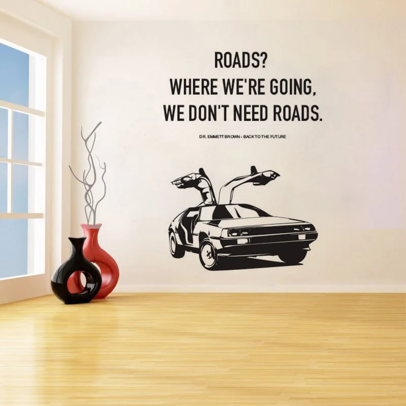 

YOYOYU Wall Sticker A Poster Back to the Future Car Quote Wall Decals Living Room Bedroom Removeable Home Decoration ZX527