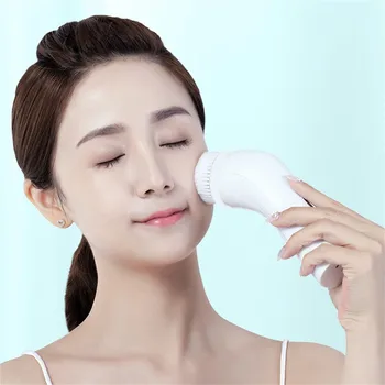 

Facial Cleansing Electric Brush Multifunctional Face Cleanser USB Rechargeable 2 in 1 Brush Heads Skin Care Tool W0322