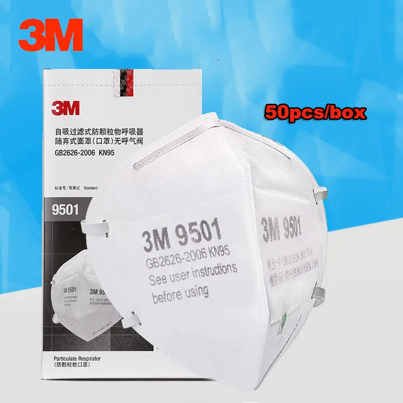 

3M 9501 9502 Dust Mask KN95 Particulate Respirator Anti-fog PM2.5 Anti influenza Safety Breathing Masks Adult Dust-proof Masks