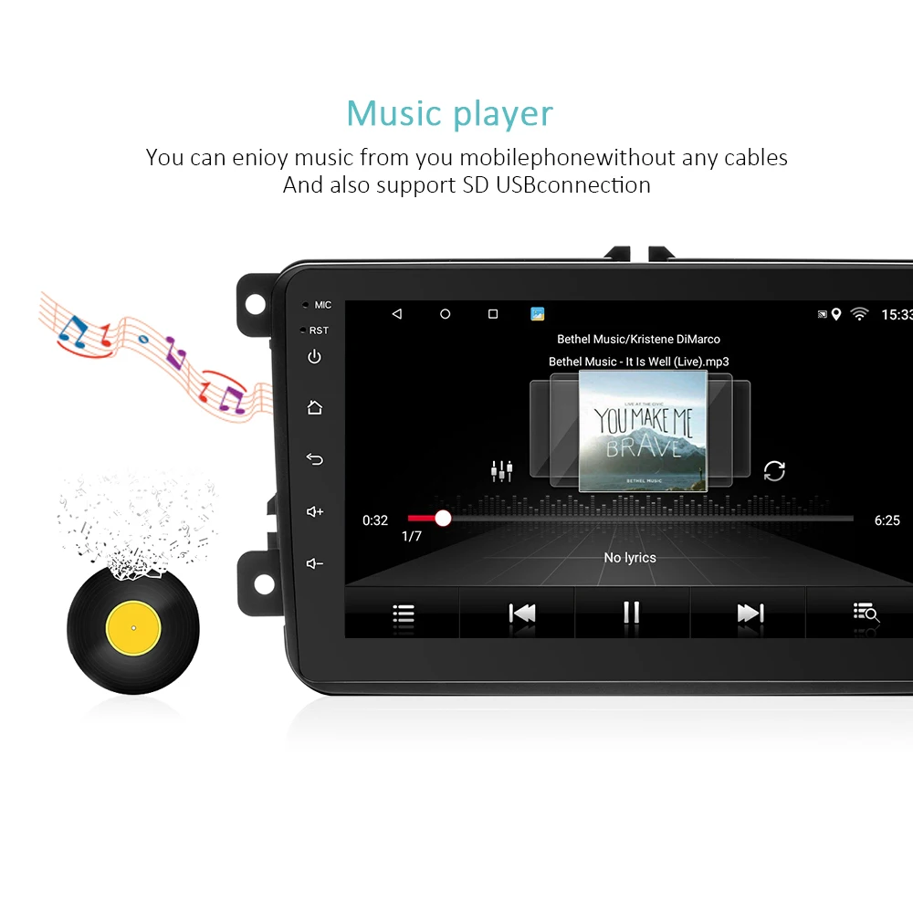 Excellent Camecho GPS Navigation Android 7.1 Car Radio Audio WIFI Bluetooth MP5 Multimedia Player 2 Din 8