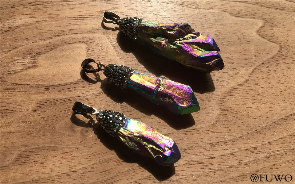 Titanium Aura Quartz Pendant 9