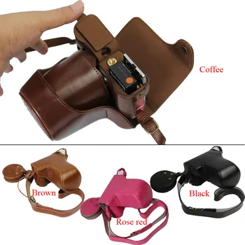 

New Pu Leather Camera Case For Fujifilm XA3 XA-3 XA10 Camera Bag Cover Open Battery Out + Strap + Mini Battery Case