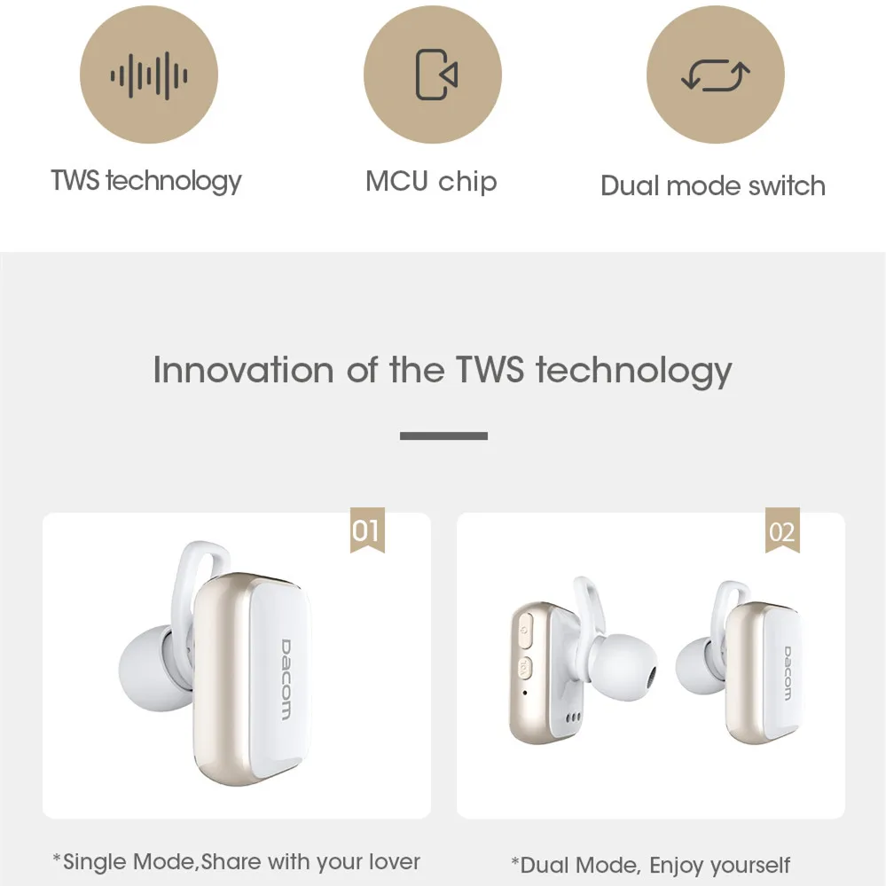 Bluetooth гарнитура Dacom GF8 с микрофоном для iPhone и LG|mini bluetooth headset|wireless earbudsbluetooth headset |