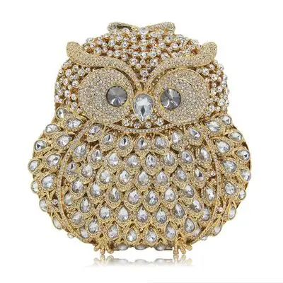 

2018 Owl Luxury Handmade Diamond Evening Bag High-Grade Crystal Full Drill Handbags Evening Animal Bag Shoulder Bag
