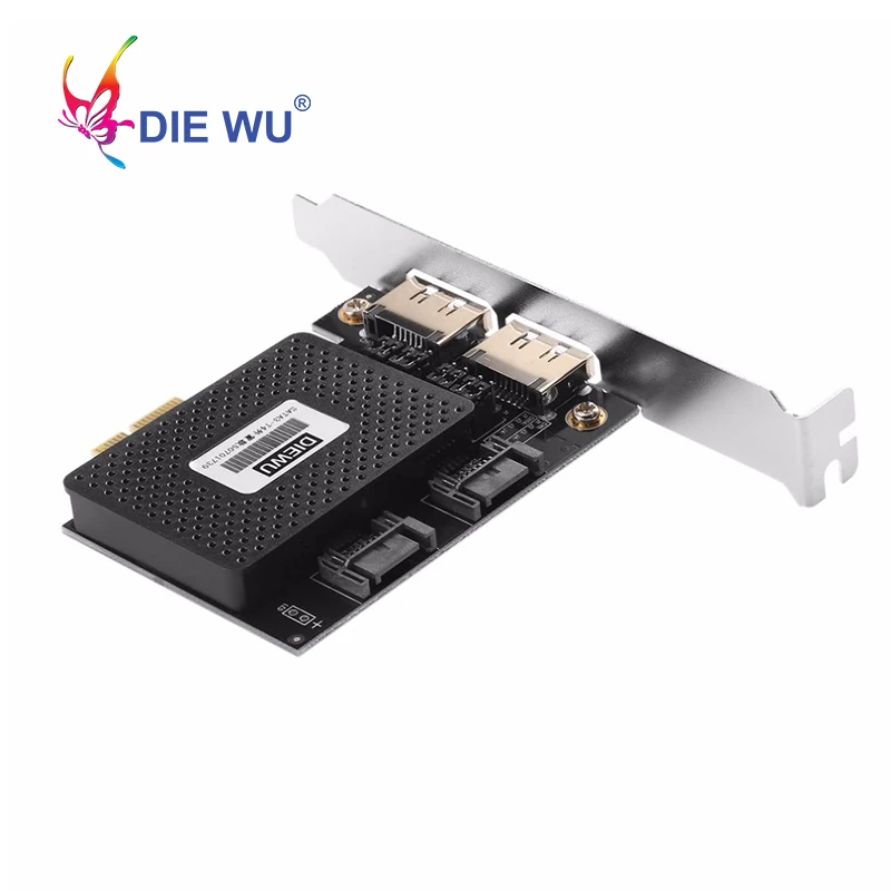 

PCI Express PCI-E 1X to 2 ESATA +2 SATA3 Expansion card for ASMedia Supports hot-swapping TXB057