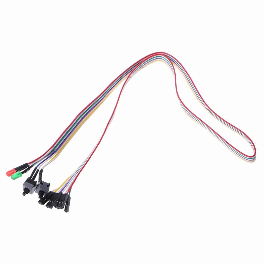 PC حالة الأحمر الأخضر LED مصباح امدادات الطاقة atx إعادة HDD التبديل الرصاص 20 \