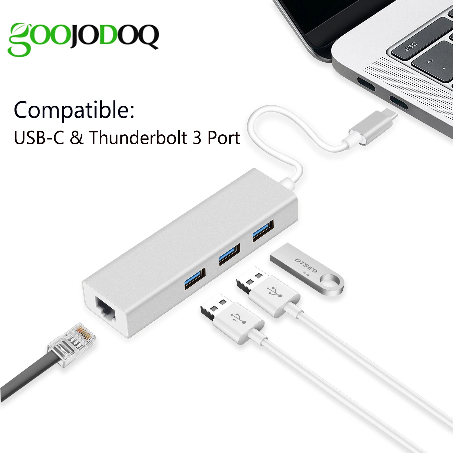 GOOJODOQ USB C Ethernet Rj45 Lan адаптер 3 порта Type концентратор 10/100/1000 Мбит/с гигабитный 0