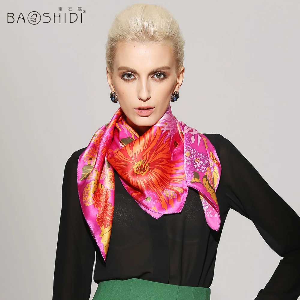 butterfly silk large square scarf 2014 new fall flowers, silk scarves / near the US with flowers