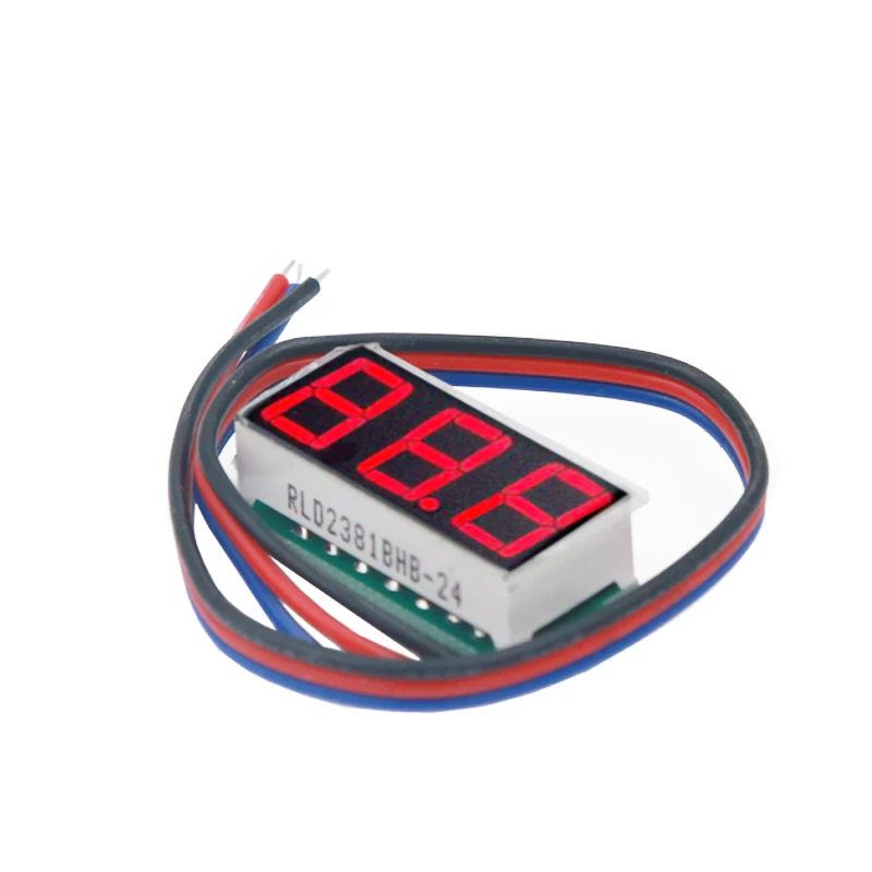 0,28 ''Мини цифровой вольтметр Красный светодиодный дисплей ампер Панель измеритель напряжения с тремя проводами DC 0-100 в скидка 20
