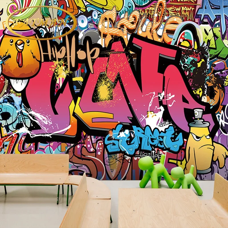 Custom 3D photo wallpaper graffiti wallpaper brick wall style wallpaper