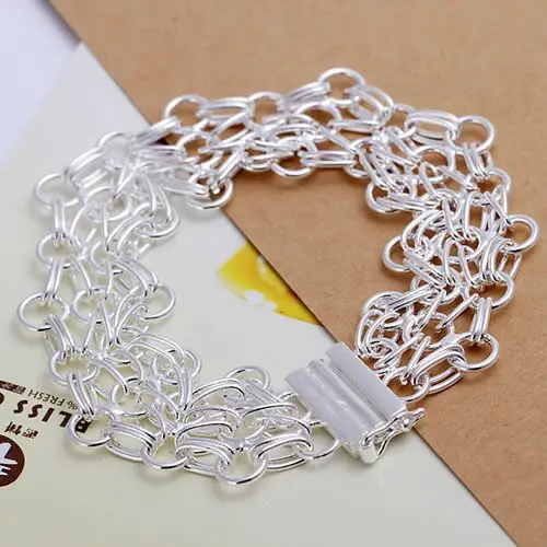 Женский браслет серебристого цвета с лестницей 925|bracelets for|silver plated braceletplated bracelet |