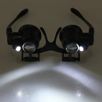 

Headbrand 2LED Magnifier 8 Lens Magnifying Eye Glass Loupe Jeweler Loupe Watch Repair Magnifying Glass with LED Light HR