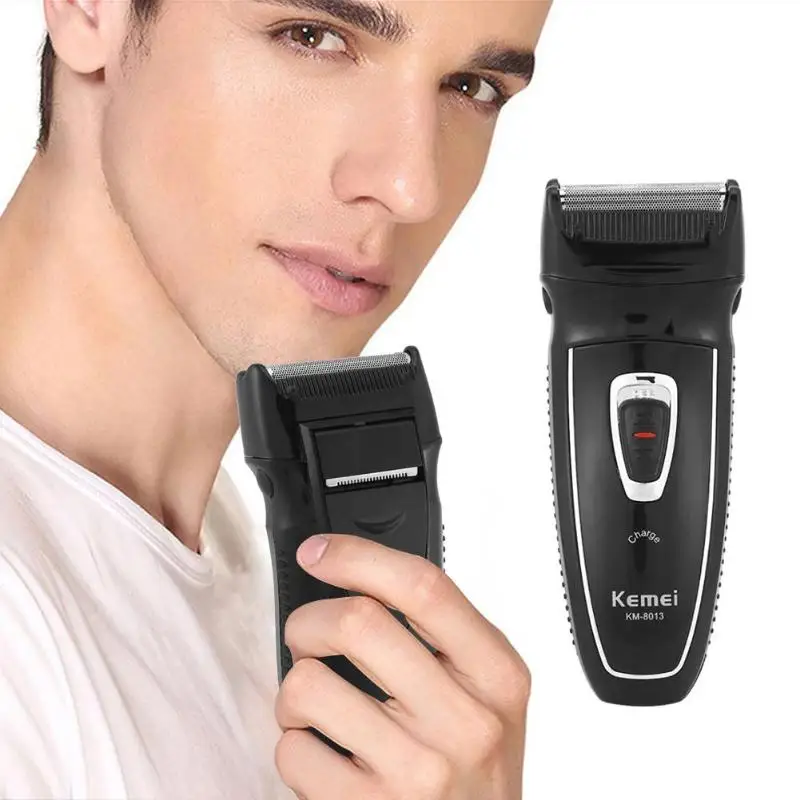 

KM 8013 Electric Shaver Reciprocating Beard Razor Rechargeable Metal Black Hair Trimmer for Men Beard Shaving Machine EU Plug