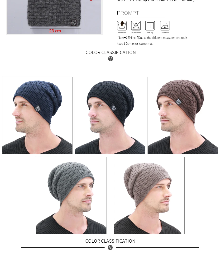 Модные тканевые шапки Skullies Beanies для мужчин, зимние Бархатные толстые шапки, теплые трикотажные шапки для мужчин, высокое качество