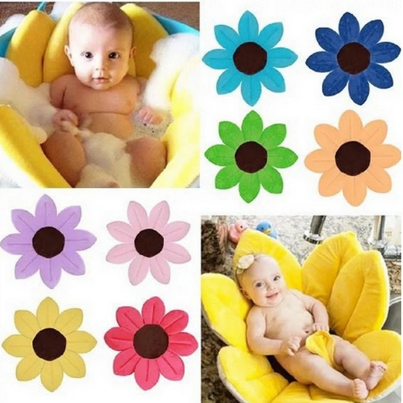 Baby Bathtub Foldable New Born Baby Supplies Flowers Shape Bath Soft Mat Blanket Lovely Bathtub For Baby Bath Protection