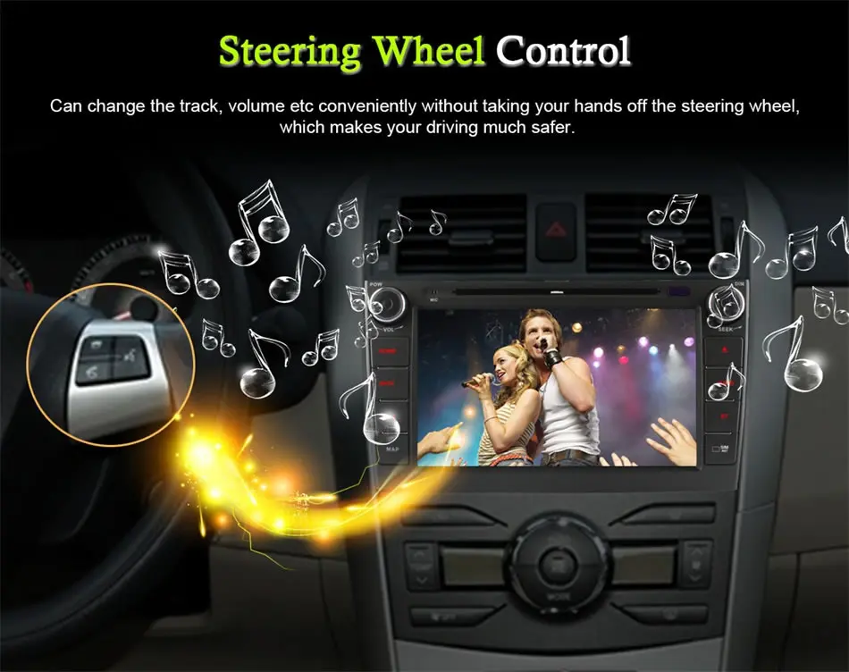 Best 1024*600 8 Octa Core CPU 2GB RAM Android 6.0 Car DVD Player For Toyota Corolla 2007-2011 GPS WiFi Radio Stereo GPS Navi 11