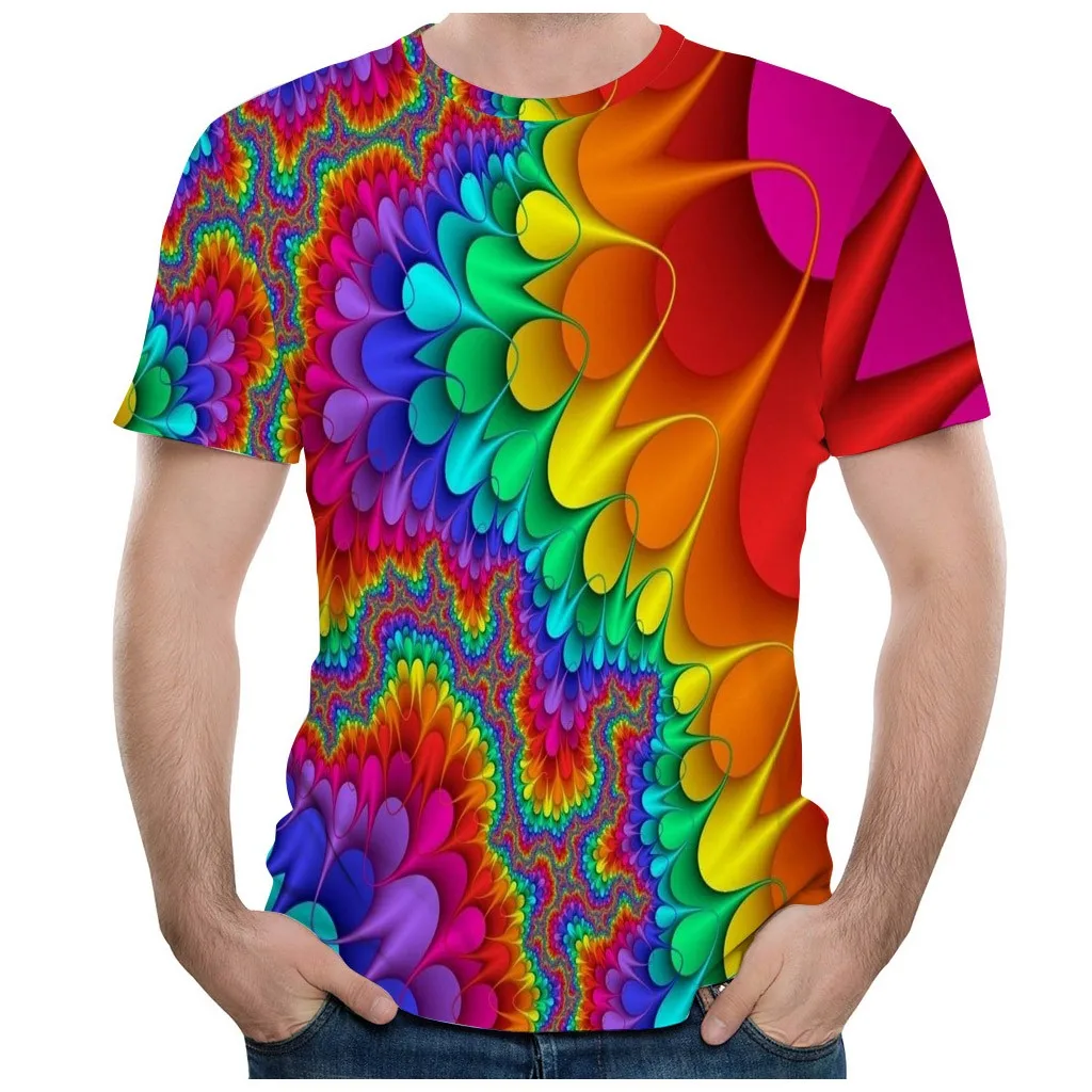 Футболка мужская футболка уличная странные вещи 2019 модная забавная 3D цветная цифровая печать с короткими рукавами модная футболка Z4