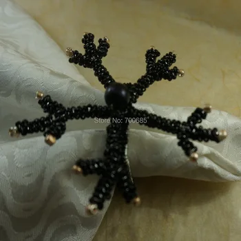 

black coral napkin rings,beads napkin holder