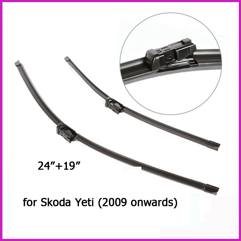 Wiper blades for Skoda Yeti (2009 onwards) 24"+19" All Season Frameless