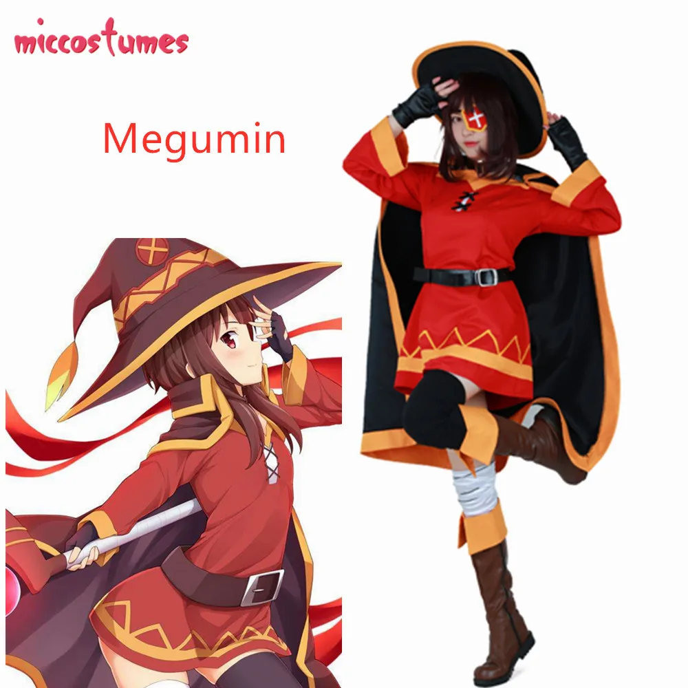 Megumin косплей костюм наряд на Хэллоуин Аниме KonoSuba Божье благословение на этот чудесный мир для женщин и взрослых