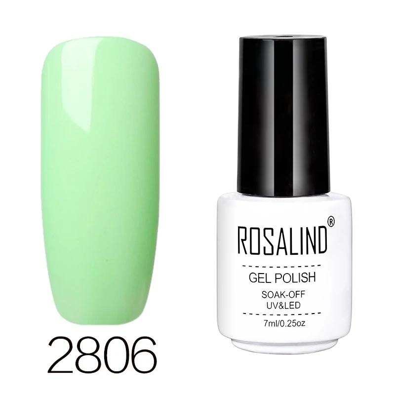 ROSALIND гель 1S зеленый цвет 7 мл Гель-лак для ногтей искусство для красоты необходима верхняя база УФ-светодиодный Полупостоянный высококачественный лак для ногтей - Цвет: 2806
