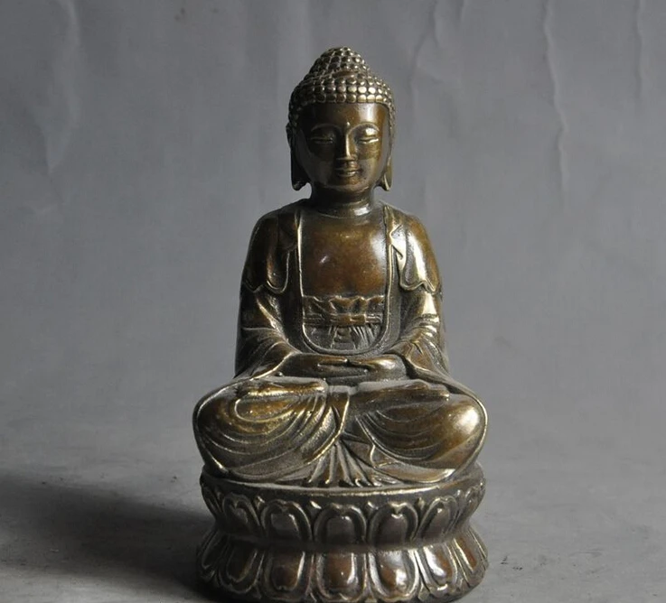 

Free Shipping tibet buddhism fane bronze joss sakyamuni Shakyamuni Tathagata Buddha statue